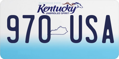 KY license plate 970USA
