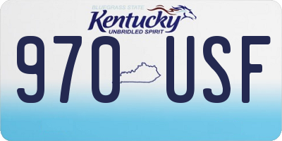 KY license plate 970USF