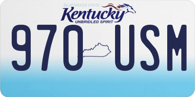 KY license plate 970USM