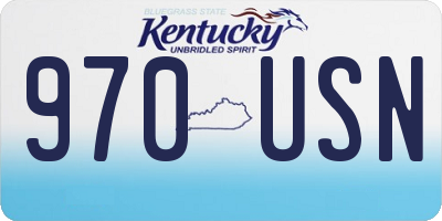 KY license plate 970USN