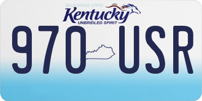 KY license plate 970USR