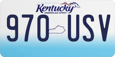 KY license plate 970USV