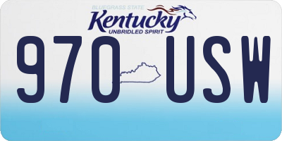 KY license plate 970USW
