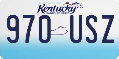 KY license plate 970USZ