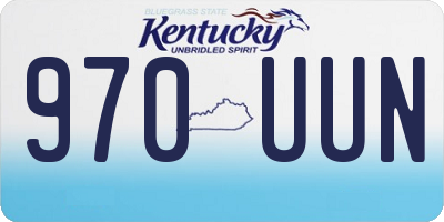 KY license plate 970UUN