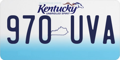 KY license plate 970UVA