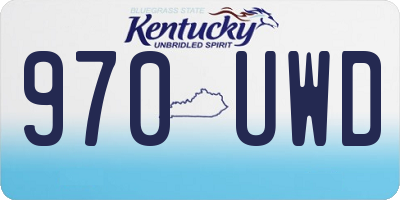 KY license plate 970UWD