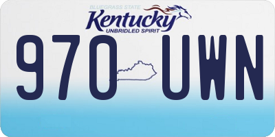 KY license plate 970UWN