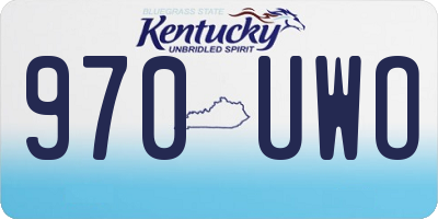 KY license plate 970UWO