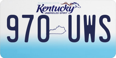 KY license plate 970UWS
