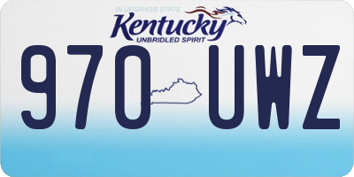 KY license plate 970UWZ