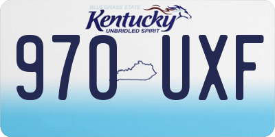 KY license plate 970UXF
