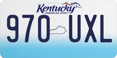 KY license plate 970UXL