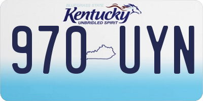 KY license plate 970UYN
