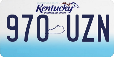 KY license plate 970UZN