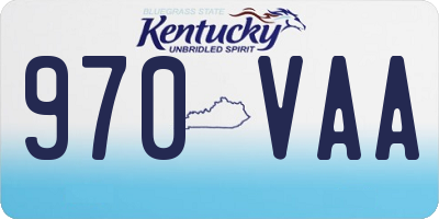 KY license plate 970VAA