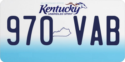 KY license plate 970VAB