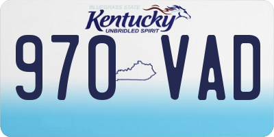 KY license plate 970VAD