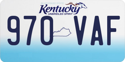 KY license plate 970VAF