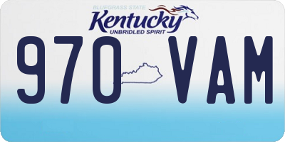 KY license plate 970VAM