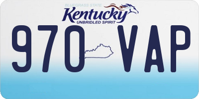 KY license plate 970VAP