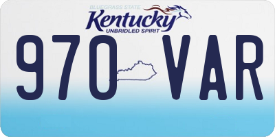 KY license plate 970VAR