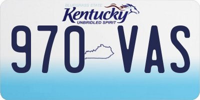 KY license plate 970VAS