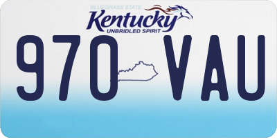 KY license plate 970VAU