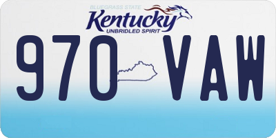 KY license plate 970VAW