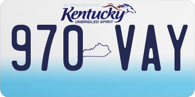 KY license plate 970VAY