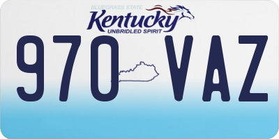 KY license plate 970VAZ