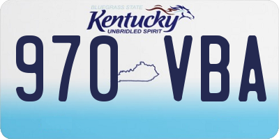 KY license plate 970VBA