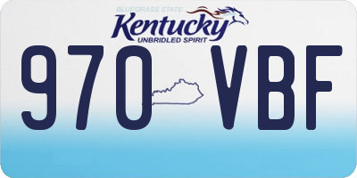 KY license plate 970VBF