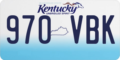 KY license plate 970VBK