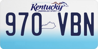 KY license plate 970VBN
