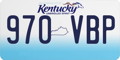 KY license plate 970VBP