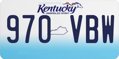 KY license plate 970VBW