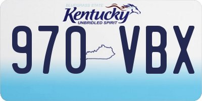 KY license plate 970VBX