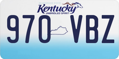 KY license plate 970VBZ
