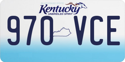 KY license plate 970VCE