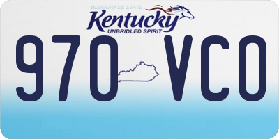 KY license plate 970VCO
