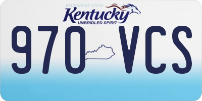 KY license plate 970VCS