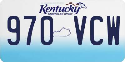 KY license plate 970VCW