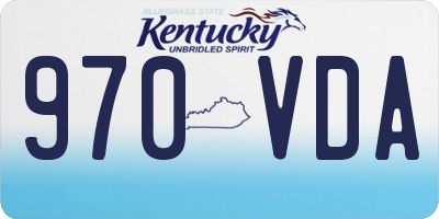 KY license plate 970VDA