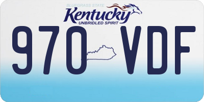 KY license plate 970VDF