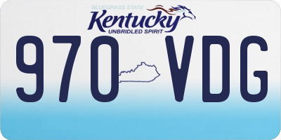 KY license plate 970VDG