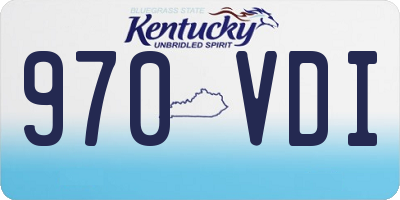 KY license plate 970VDI