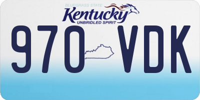 KY license plate 970VDK