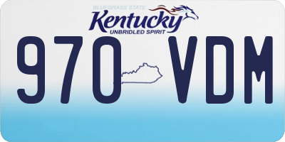 KY license plate 970VDM