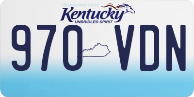 KY license plate 970VDN